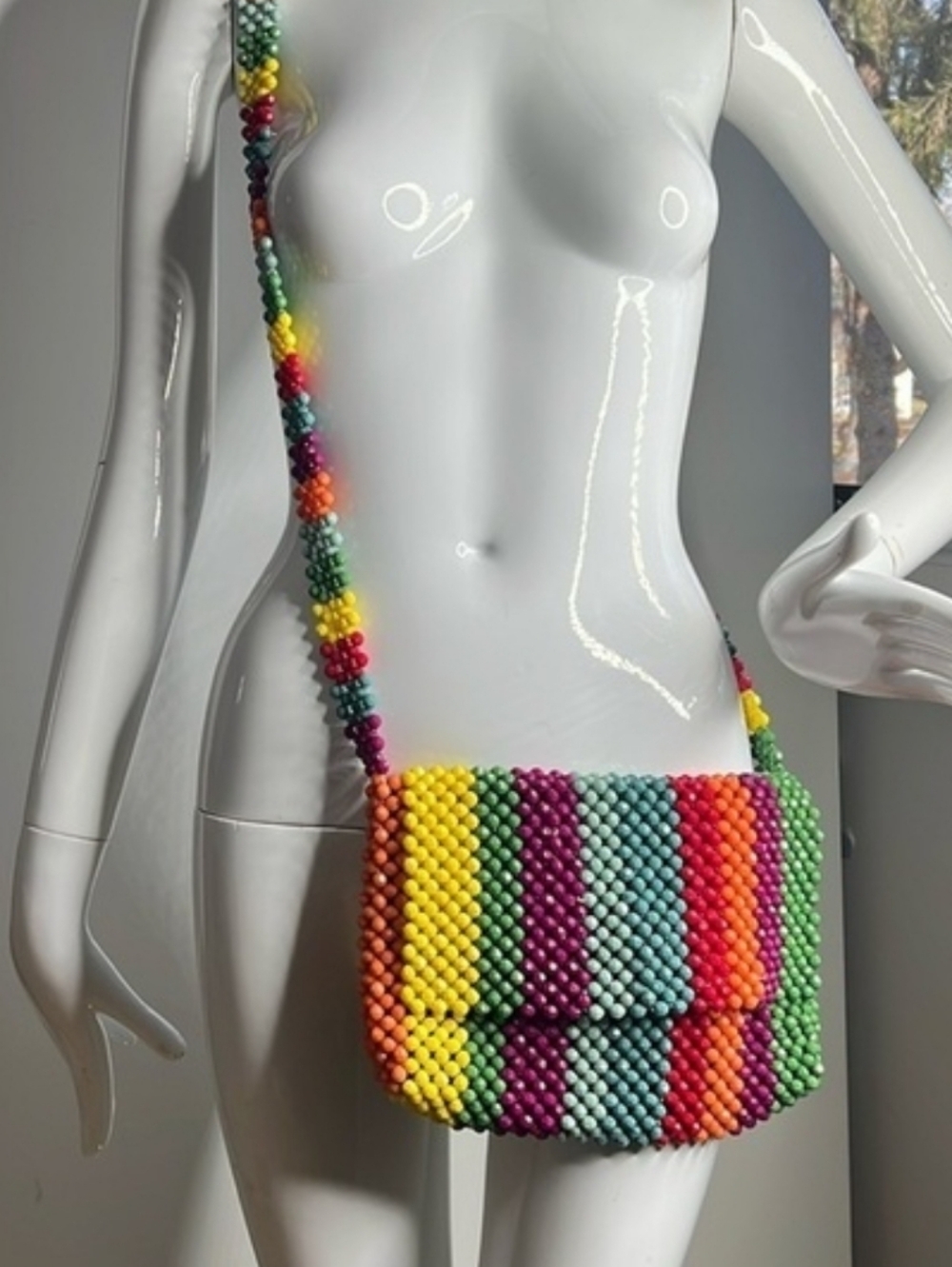 Cynthia Rowley Rainbow Beaded Crossbody Bag